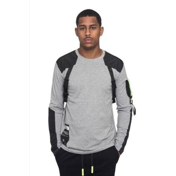 Switch Remarkable Mens 2XL Techwear Utility Long Sleeve Army Buckled T-Shirt NEW - Picture 15 of 16